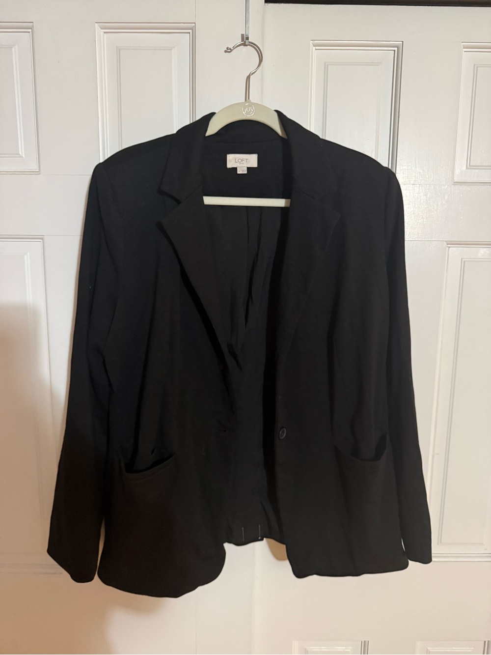 LOFT Black Single-Button Notched Blazer
